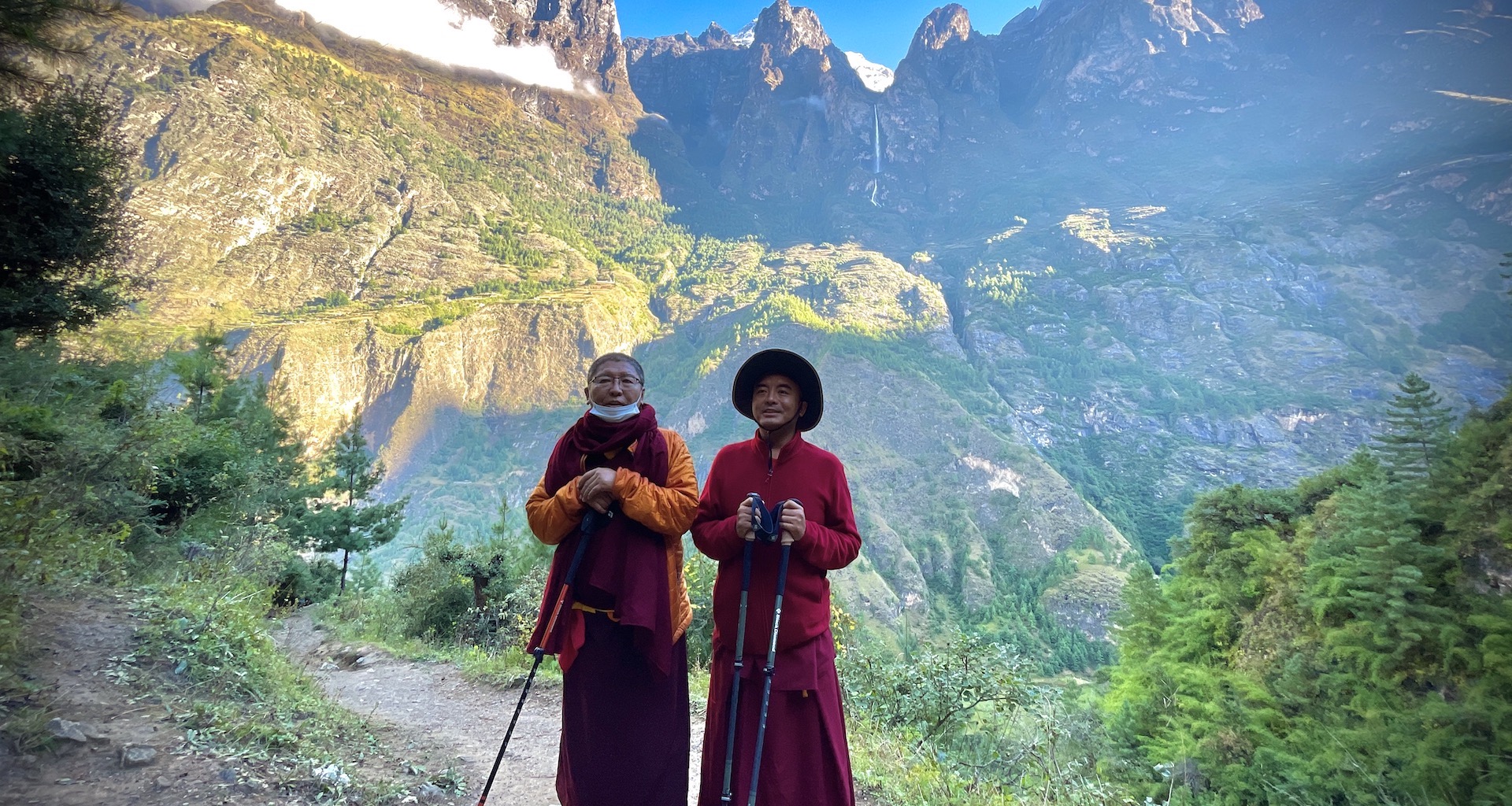 Mingyur Rinpoche and Tsoknyi Rinpoche in Samagaun